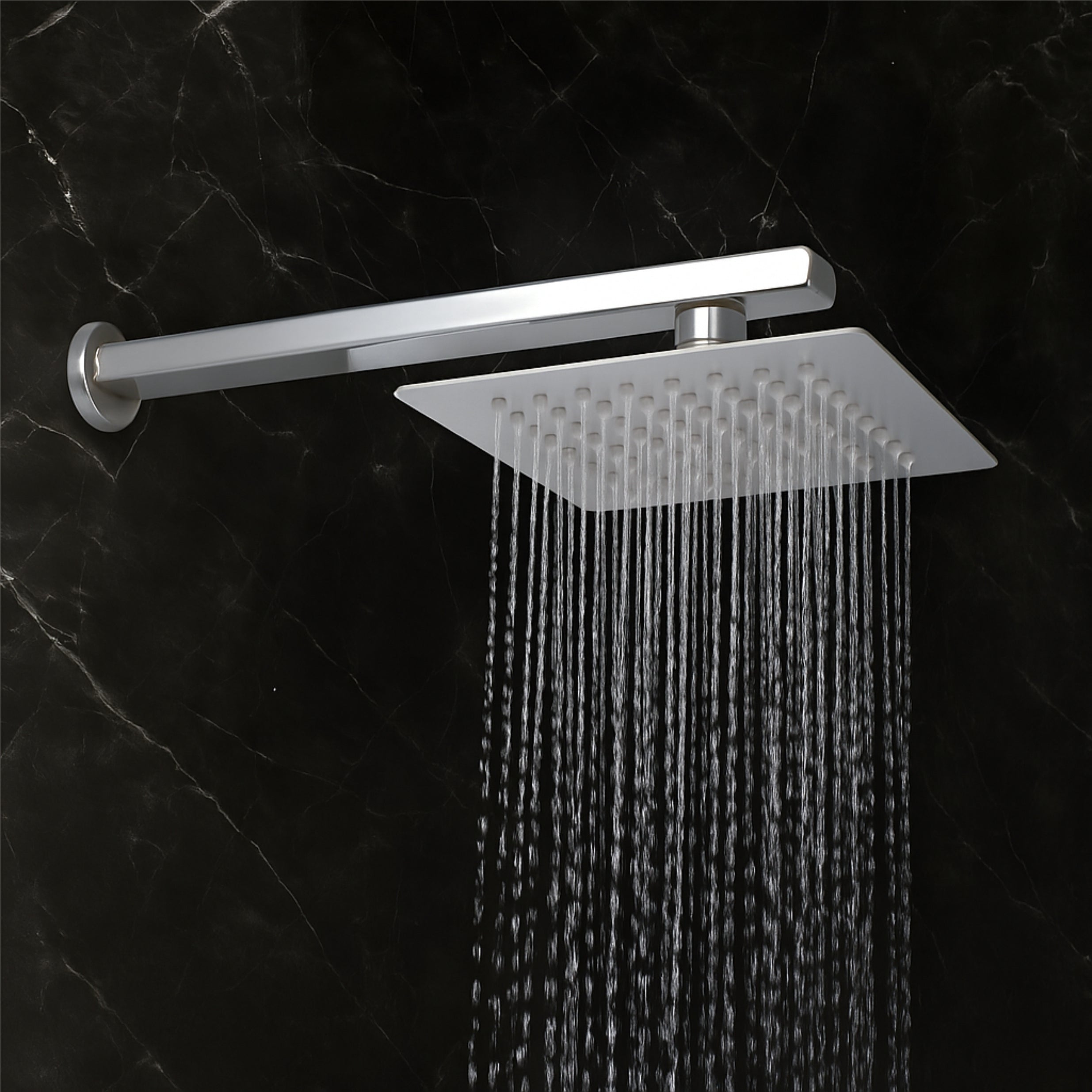 Ultra (6x6 Inches) 304- Grade Stainless Steel Chrome Finish Overhead Shower With Arm (12 Inch)