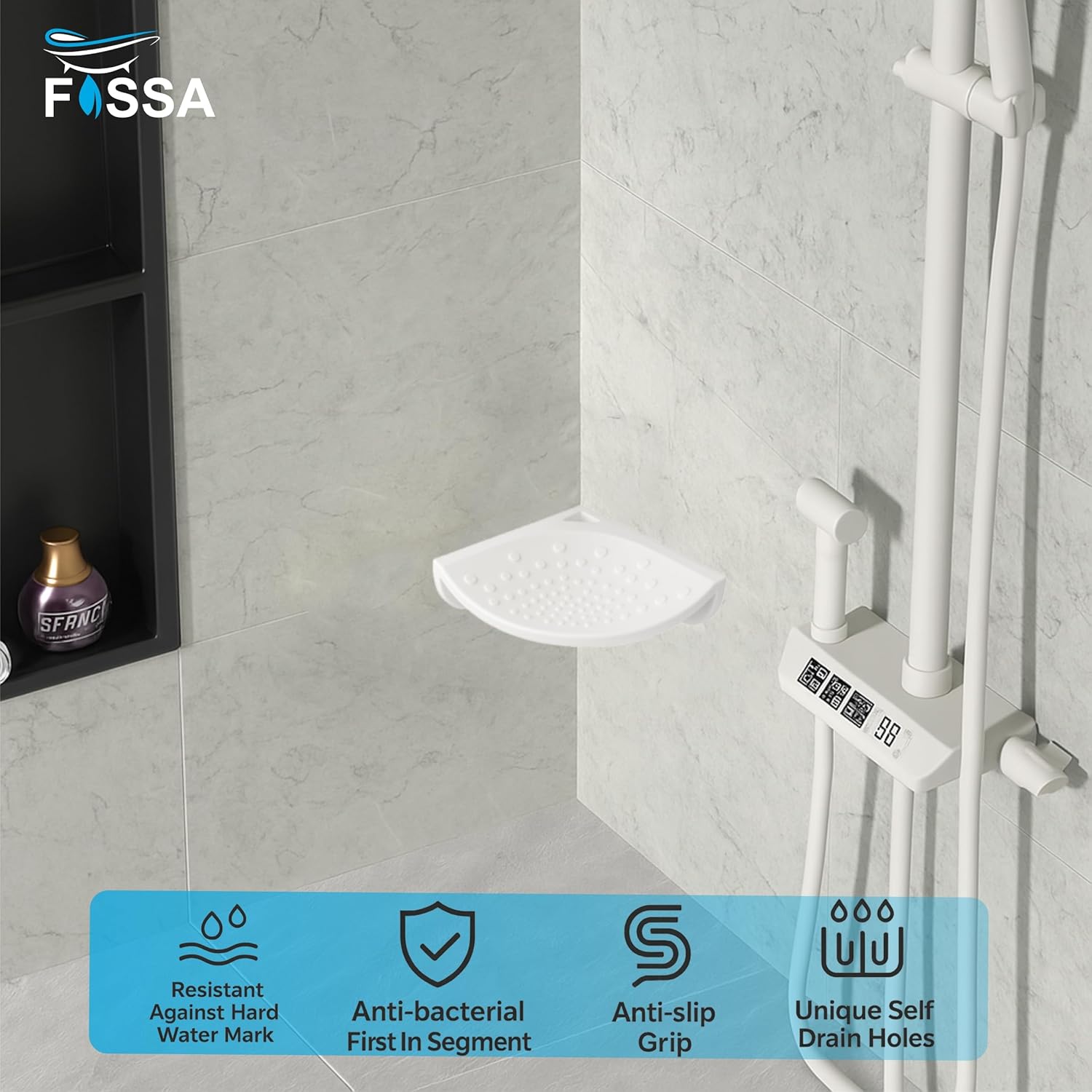 White Foot Rest Stand Unbreakable Abs Ceramic Finish (RW-135)