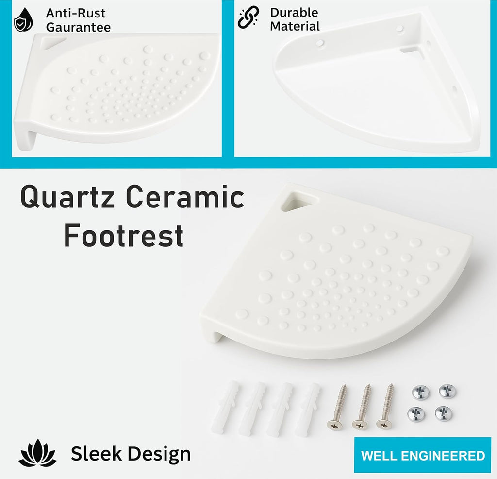 White Foot Rest Stand Unbreakable Abs Ceramic Finish (RW-135)