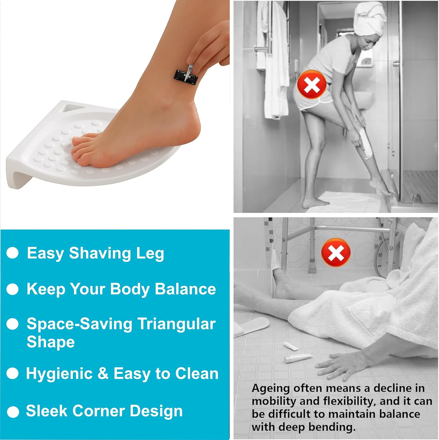 White Foot Rest Stand Unbreakable Abs Ceramic Finish (RW-135)