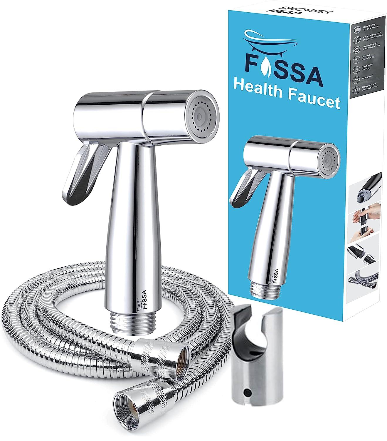 Firo Silver ABS Health Faucet with 1 Meter 304-Grade SS Hose Pipe & Hook