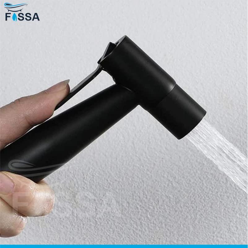 Hand Held Bidet Sprayer Black ABS Health Faucet with 1 Meter 304-Grade SS Hose Pipe & Hook