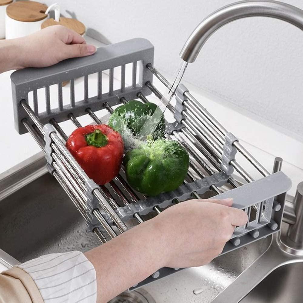 Fossa 20 Inch Sink Strainer Drain Telescopic Drain Basket with Adjustable Kitchen Drain Basket
