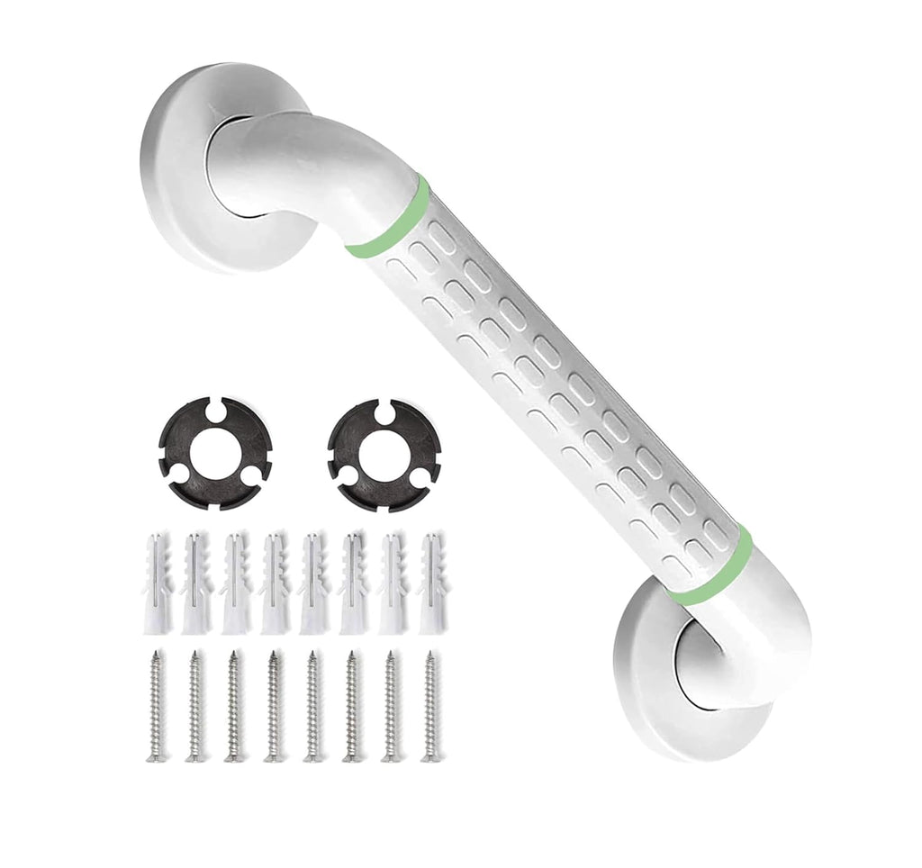 Fossa 24 Inch 304 Stainless Steel Luminous Grab Bar Wall Mounted Safety Balance Handle | Non-Slip for Elderly, Kids | Strong Load Bearing Armrest- Pack of 1 White (Matte Finish)