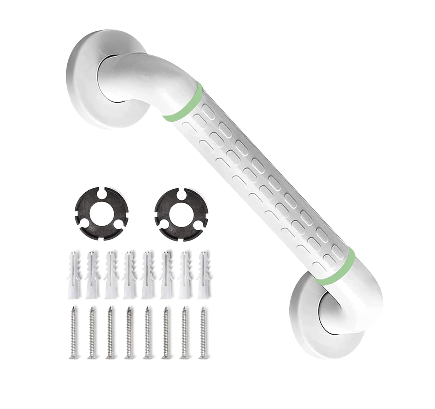 Fossa 24 Inch 304 Stainless Steel Luminous Grab Bar Wall Mounted Safety Balance Handle | Non-Slip for Elderly, Kids | Strong Load Bearing Armrest- Pack of 1 White (Matte Finish)