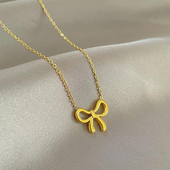 Elegant Bow Pendant Necklace..